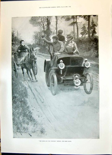 Old 1900 motor - horse, cart