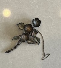 Charles Horner Vintage Antique Sterling Silver 925 Floral Brooch