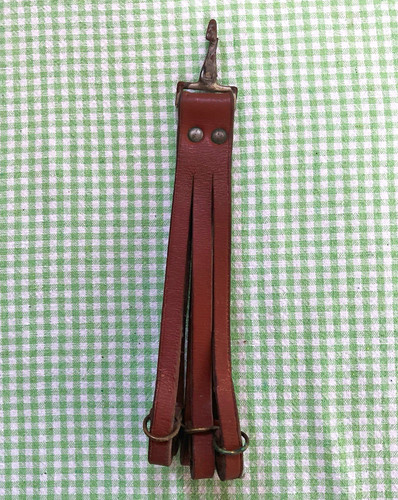 Vintage brown leather metal - vintage,