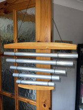 5 Bar Hanging Chimes With Wood Top And Bottom, Ringer And Bag 