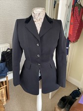 Caldene Vintage Black Frock Hunt Jacket Size 6-8 Lighter weight Vgc