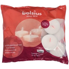 Bolsius Maxi Tealights 10 Hour Burn Pack 12 Jumbo Tea Lights Candles White UK