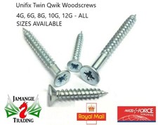 Unifix Twin Qwik 6G 8G 10G & 12G Twin Thread Pozi PZ Countersunk PZ Wood Screws