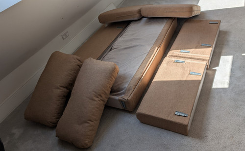 Modular beige fabric seater - modular,