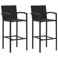 Bar Stools 2 pcs Black Poly