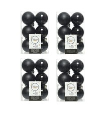 48 Black Christmas Baubles 6cm
