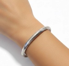 Silver 925 slave bangle - silver,