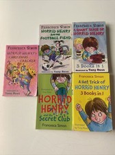 Horrid Henry Books x 5 -Hat Trick, Giant Slice, Football, Secret Club, Christmas