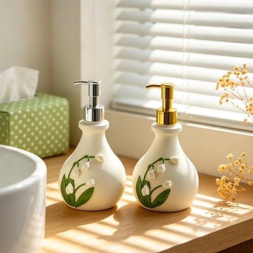 Floral resin soap - floral, dispenser