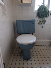 Vintage Ideal Standard Alpine blue toilet and bath original