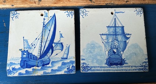 Pair c17 antique dutch delft - pair,
