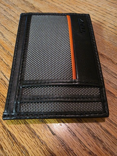 Tumi black grey - orange, leather