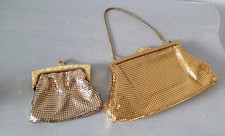 Vintage Gold Mesh  Bag / Chain Mail  Handbag +  Clutch Purse