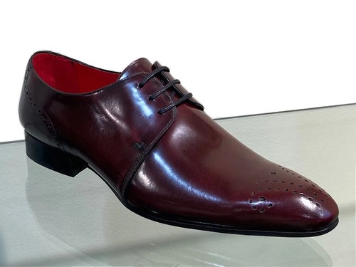 Men burgundy shiny calf - burgundy,