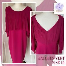 Jacques Vert Dress Size 14 Pink Cerise Wedding Guest Occasion Party Cruise Cape