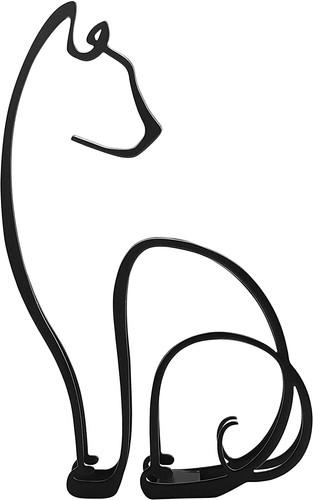 Metal cat minimalist art wall - minimalist,