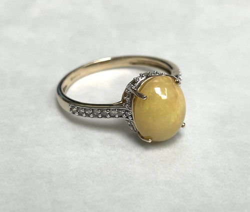 Vintage 9ct yellow gold opal - vintage,