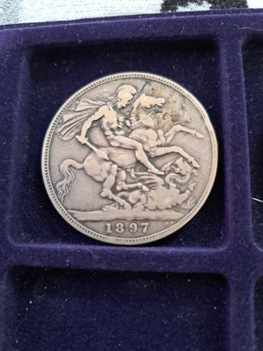 1897 victoria silver crown - silver,