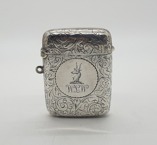Sterling silver vesta - sterling, case