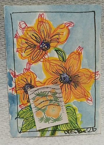 Postal whimsy aceo ooak - postal,