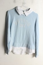 Next Womens Hudson Bay Print Collar Sweater Jumper - Blue - Size Small (h33)