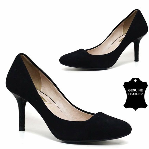 Ladies leather shoes high - ladies, heel
