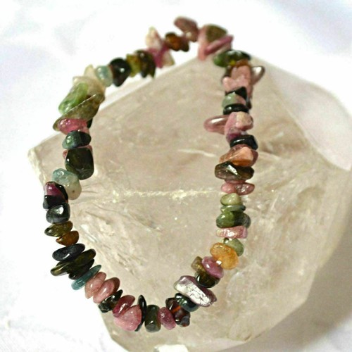 Watermelon tourmaline stretchy - tourmaline,