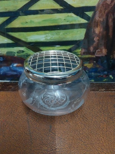 Cut glass rose bowl - glass, with