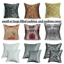 New Luxury Jacquard Cushion Covers & Filled Cushions 18x18 Small OR 23x23 Large