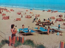 Vintage Postcard Children Trampolining on the Beach at Hemsby Norfok c1970