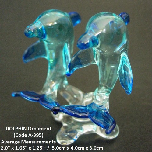 Blown glass dolphin figurine - blown,