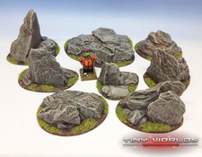 Rocky Outcrops Resin Scenery Set - Wargames Terrain Rocks Boulders Miniature 