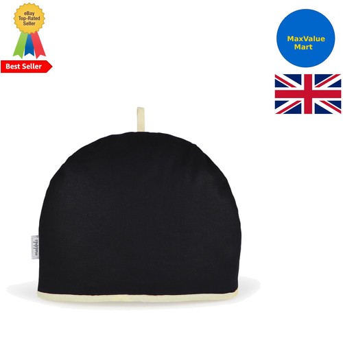 Black thermal tea cosy - black,