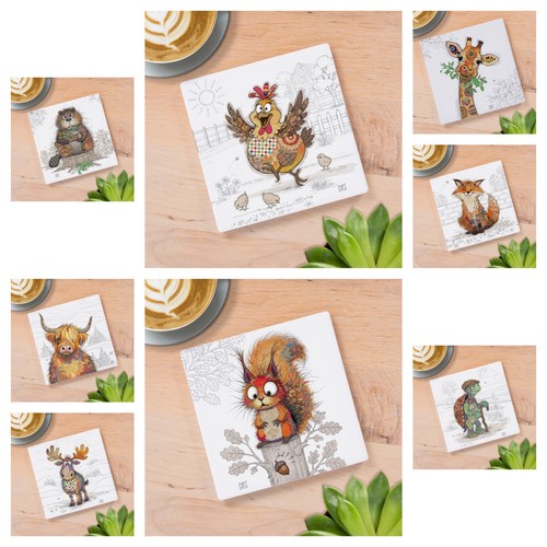 Bug art ceramic coasters - bug,