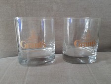 2 x Grants Scotch Whisky Whiskey Glass Tumblers Stand Together man cave / pub