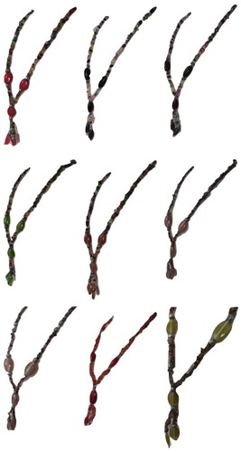 Long bead necklace colourful - long,
