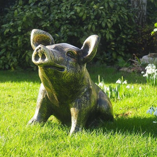 Small sitting pig garden - sitting,