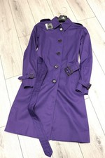 AQUASCUTUM Purple Showerproof Long Rain Trench Coat Mac Made in UK