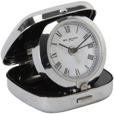 Widdop Metal Case Folding Travel Alarm Clock Desk Roman Numerals Time... 