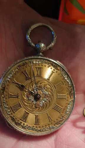 Antique silver pocket watch - silver,