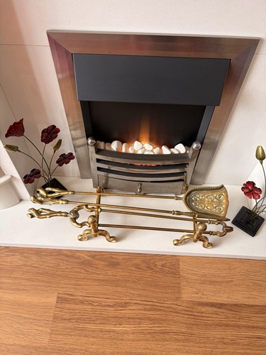 Quality heavy brass fire dogs - heavy,