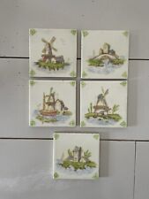 Vintage Handpainted Dutch Tiles by Pilkington Set of 5