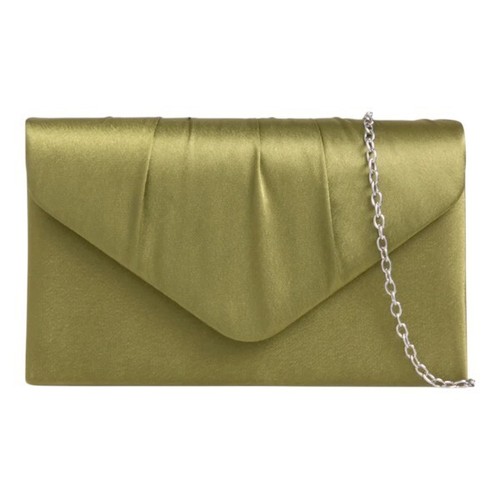Women pleated satin clutch bag - women,