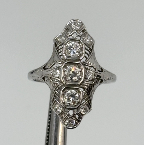 Antique 14k white - white, &
