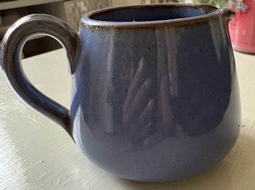 Blue stoneware hand painted - blue,