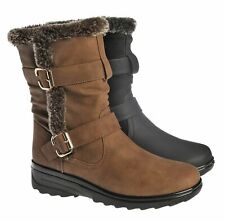 NEW LADIES MID CALF FUR WARM
