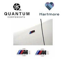 2x BMW M Sport Emblem Gloss Black Sticker Side Wing Fender Badge 45x15mm