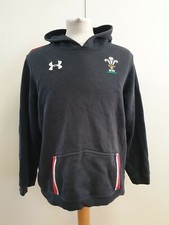 R669 BOYS UNDER ARMOUR WRU WALES BLUE RED L/SLEEVE PULLOVER HOODIE 15-16 YEARS