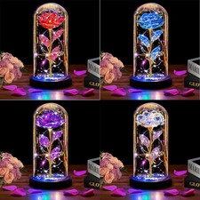 Light Up Flower Rose in Glass