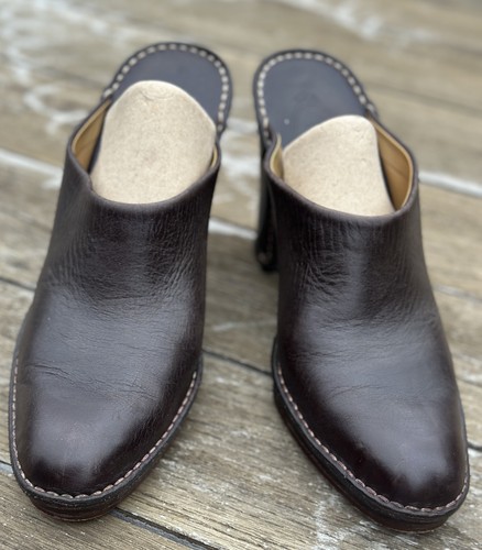 Tod dark brown leather - leather, mule
